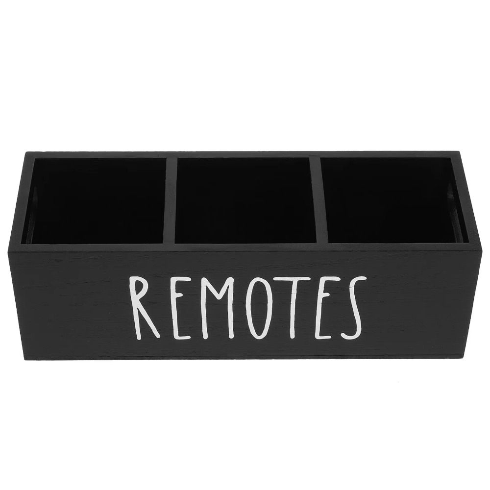 with Handle Remote Control Storage Rack Solid Wood Pencils Holder Tray Desktop Storage Box Bedroom