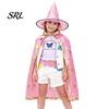 Breathable Holiday Performance Cape Kids Wizard Cloak with Hat for Boys Girls, Halloween Witch Star Pattern Costume Prop Party Cosplay Outfit,