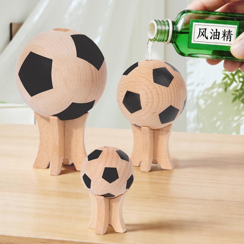 Soccer Ball Shaped Beechwood Diffuser, Volatile Aromatherapy Air Freshener for Home, Natural Solid Wood Deodorizer and Mosquito Repellent