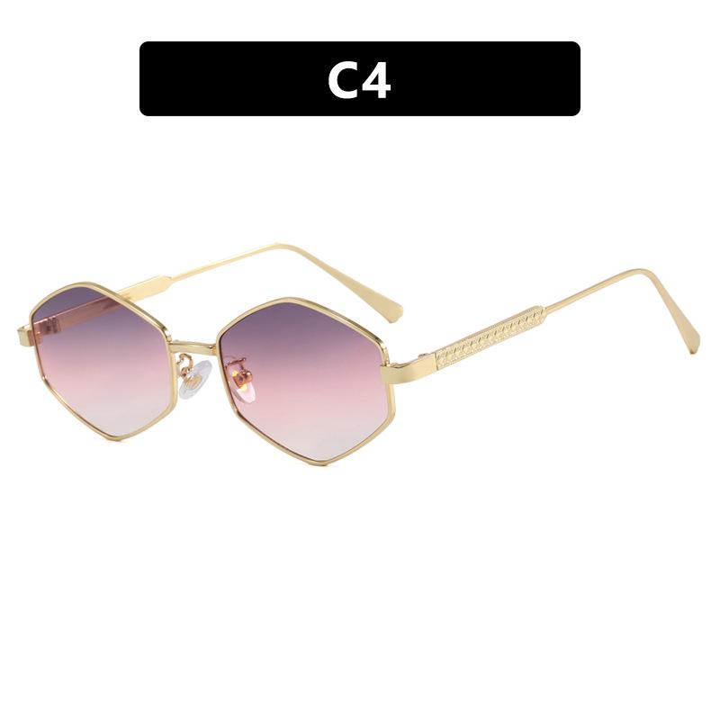 Gafas de Sol con Montura Metálica Polygonal Moda y Personalizadas Tendencia para Mujer Deportes al Aire Libre Conducción Gafas UV400