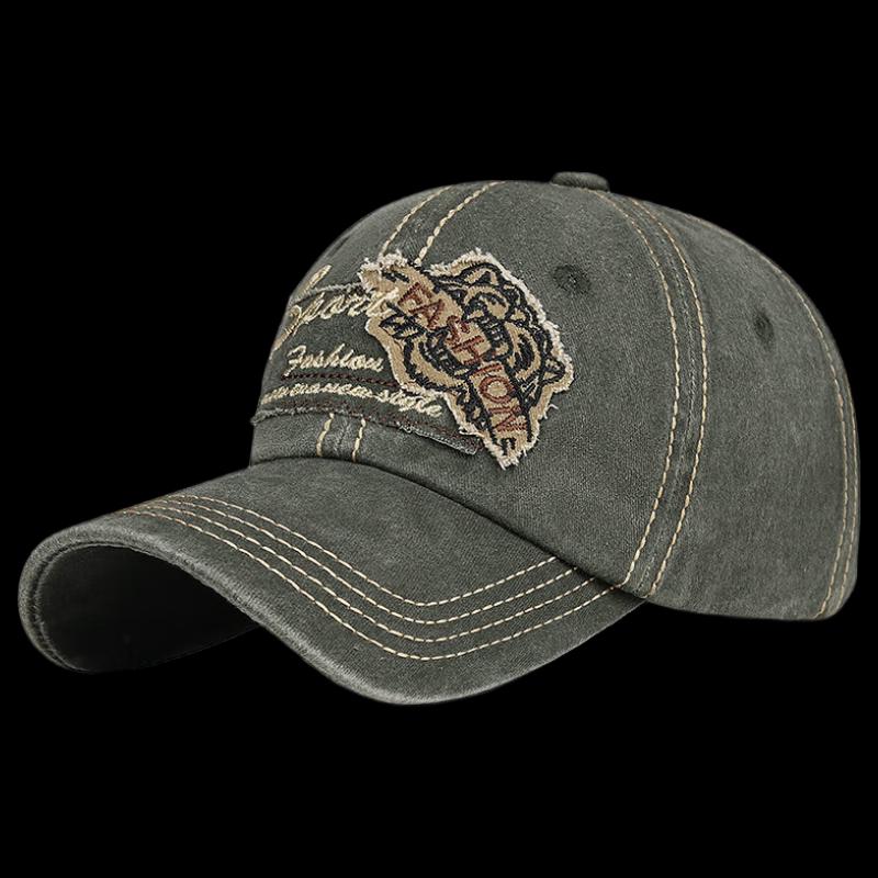 

Мужская винтажная потертая хлопковая бейсболка с нашивками ZHENYUEQI One Size