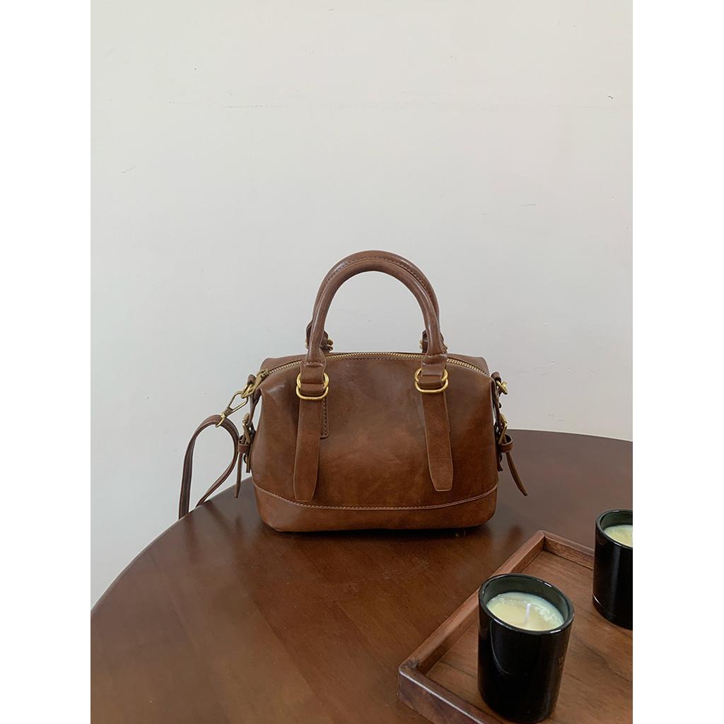 Ielgy Portable Bowling Bag Ladies Retro Pillow Bag All-Match Multifunctional Shoulder Messenger Bag
