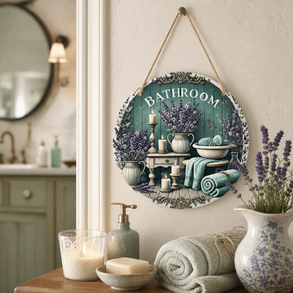 2D Flat Door Wall Decor Lavender Flower Decorative Board Hanging Decoration Wall Hanging