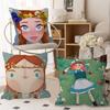 Cartoon Anne Of Green Gables Maple Design Cushion Cover Happy Autumn Harvest Decor Holiday Decorati Pillow Cover