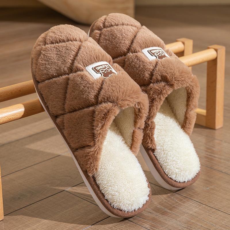 

Хлопковые тапочки, Домашние теплые и противоскользящие шерстяные туфли для дома Fits 43-44