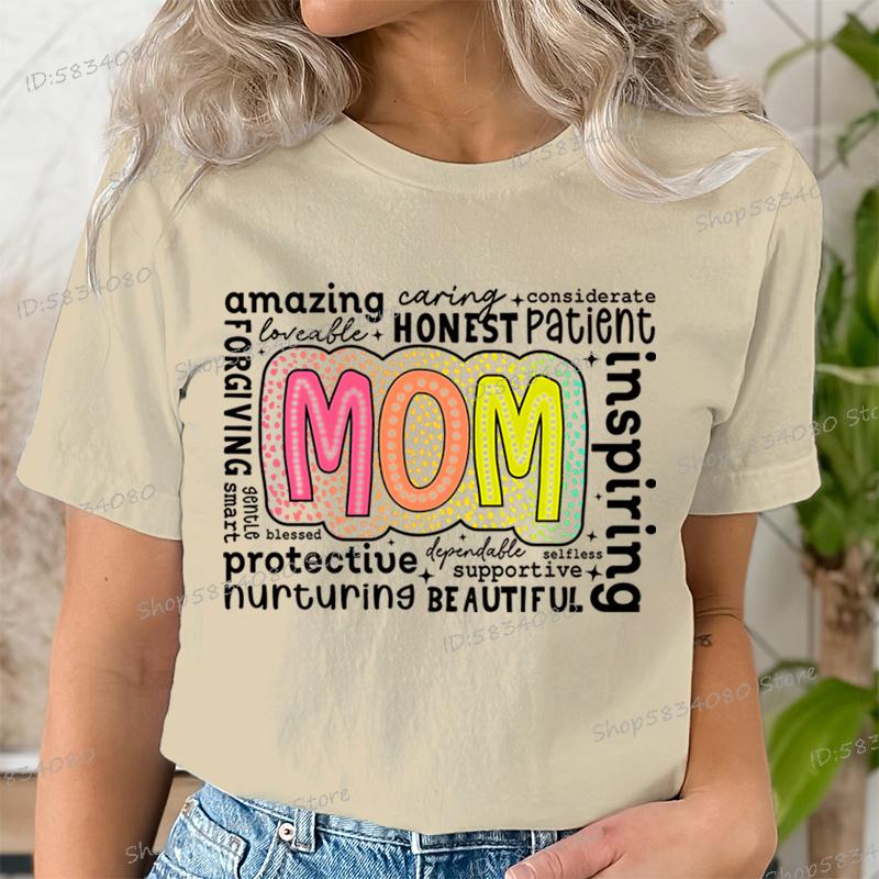Retro Mutter Mode Lässige Oberteile Geschenk für Mama Lustige T-Shirts Muttertag Klassische Oberteile Mom Life Aufgedrucktes T-Shirt Damenbekleidung