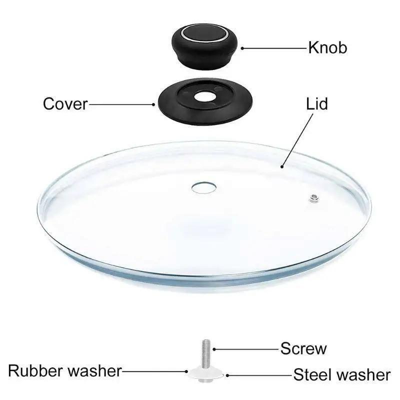 2pcs Replacement Lifting Handle Universal Pot Lid Holding Handle Glass Lib Cover Knob Cap for Kitchen Saucepan Cookware Handgrip
