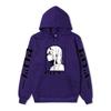Zero Two Side Profile Anime Hoodie Japanese Letter Print Black Casual Long Sleeve Hooded Sweatshirt Pullover