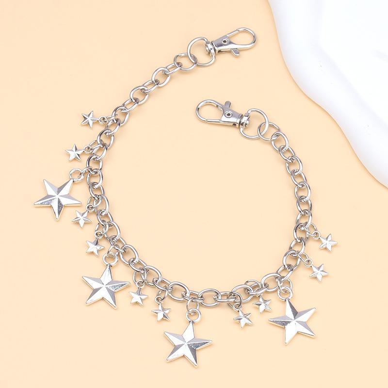 Gothic Punk Detachable Bag Chain Set With Multiple Cool Charm Designs For Handbag Decor Y2K Alt Style Daily Wear