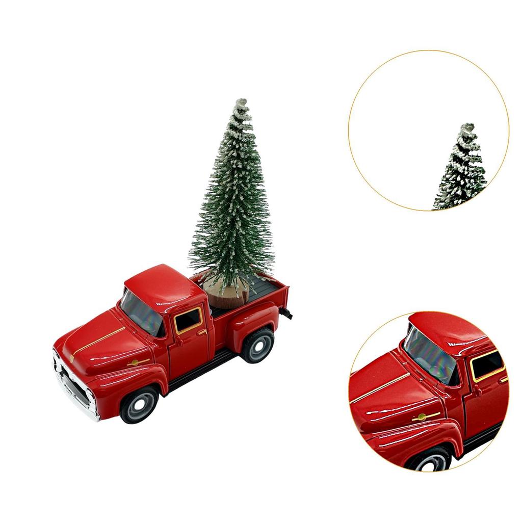 Truck Christmas Tree Statue Christmas Figurine Indoor for Home Decor Collectible Living Room Cabinet Housewarming Desk Ornament
