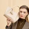 Crossbody One Shoulder Vegetable Basket Woven Bag Genuine Leather New Women's Bag Women's High-end Sense Office Worker Foreign Style Handbag