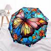 1pc Butterfly StainedGlass Compact Travel Umbrella, Automatic Folding Lightweight Windproof 8-Bone Reinforced Design, Portable for Backpack