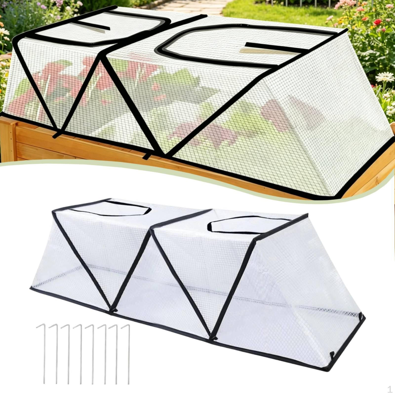 Foldable Plants Net Cage Guard Portable Folding Sturdy Mesh Smooth Zipper Vegetable Rows Protector