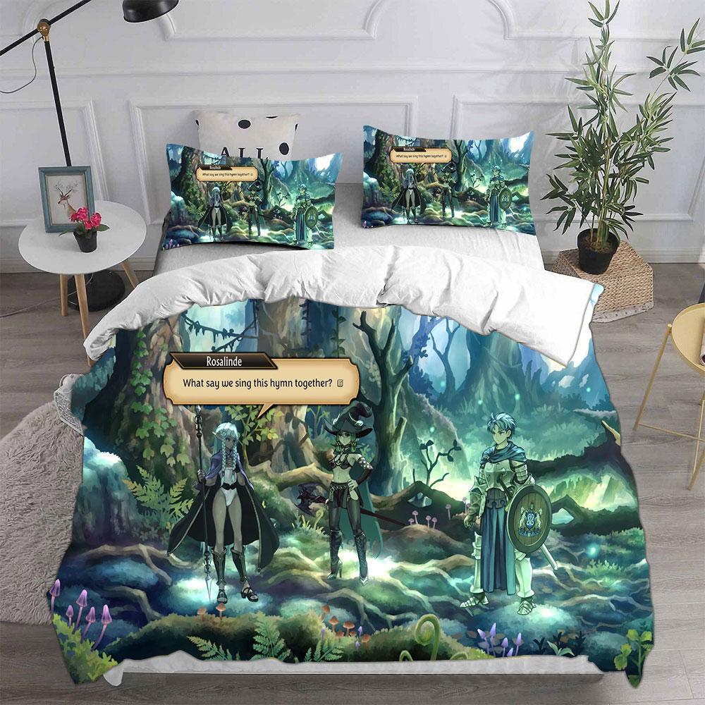 3D Printed Game Unicorn Overlord Bedding Sets Comforter Quilt Bed Cover Duvet Cover Pillow Case 2-3 Pieces Sets Kids Adult Size