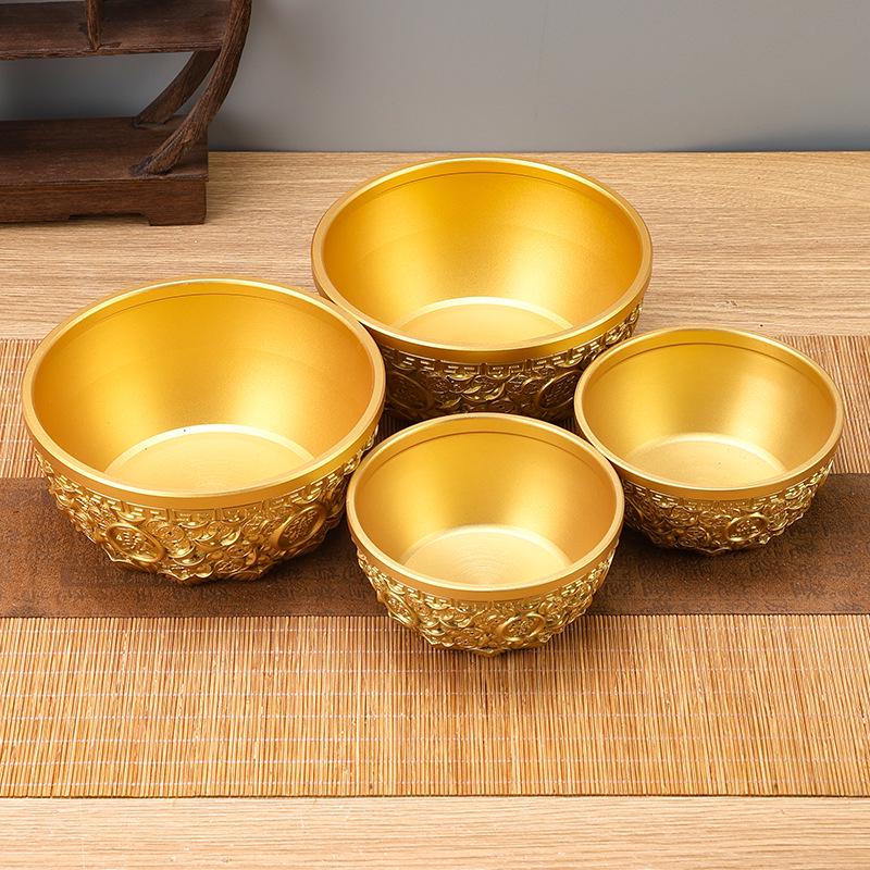 Goldener Messing-Schatztopf Ornament für Zuhause oder Büro - Reichtum und Kreativität anziehen