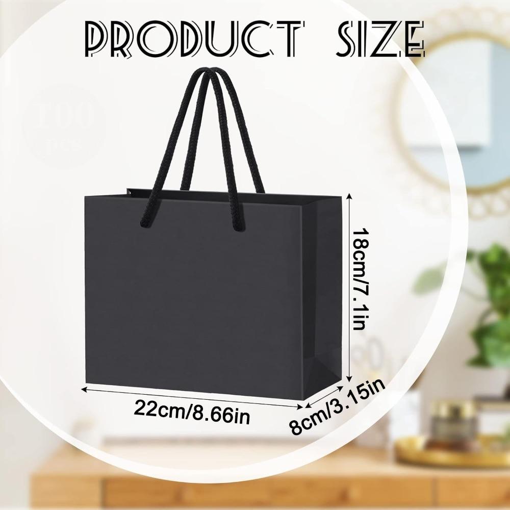 8pcs Thicken Gift Bags with Handles Paper Handbag Party Favor Bags Tote Bags Packaging Bag for Optical Store Shopping Bags Gift Wrap Bags