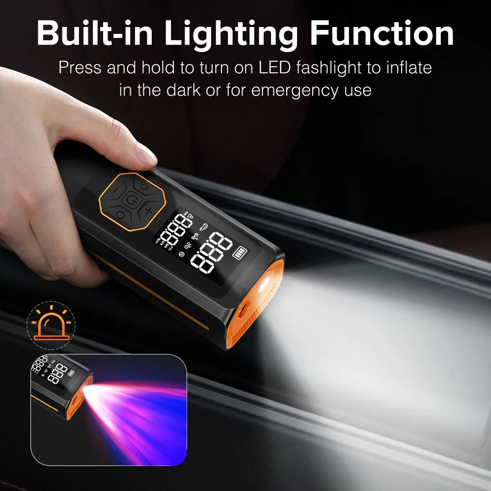 150PSI Car Air Pump Tire Inflator Air Compressor 12V 8000mAh Digital Cordless Car Tyre Inflator For Car Motocycle Bicycle Balls