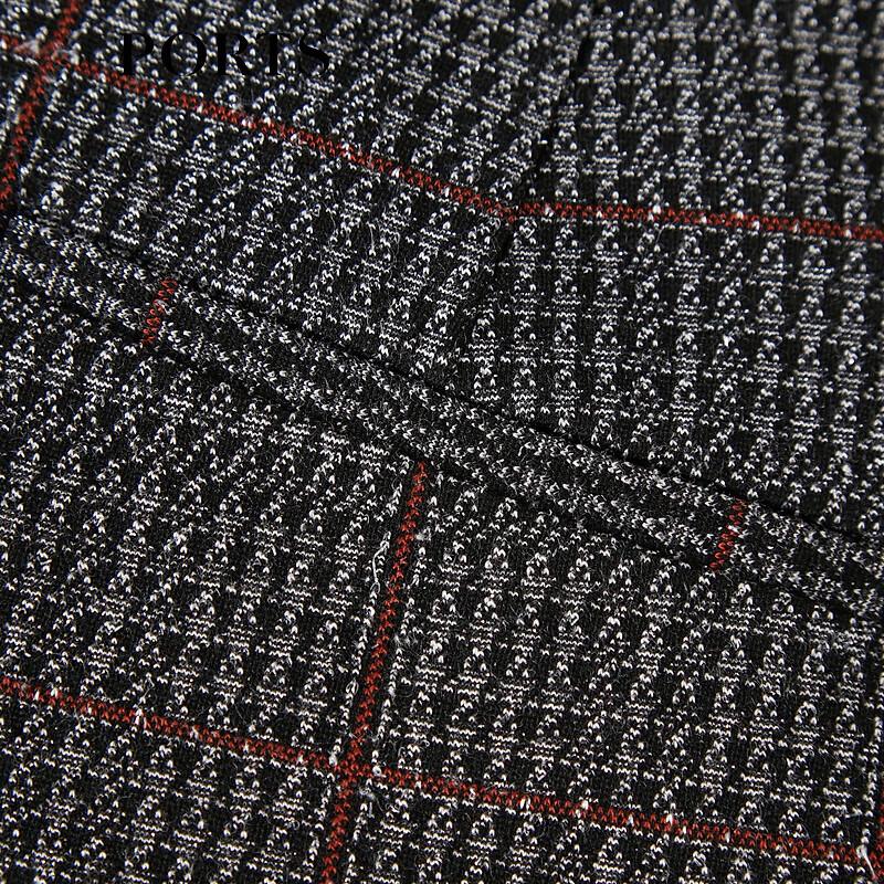 PORTS Women's Black Check Mid-Cuff Trousers