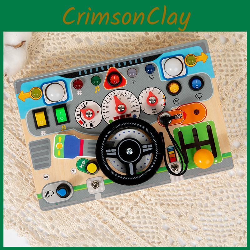 Beschäftigtes Holz Kleinkinder Brett Lernspielzeug Spiel mit elektronischem Lenkrad