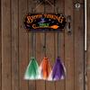 Enchanting Witches Broomsticks Parking Sign with 3 Wood Brooms Halloween Front Porch and Wall Decoration Party Supplies