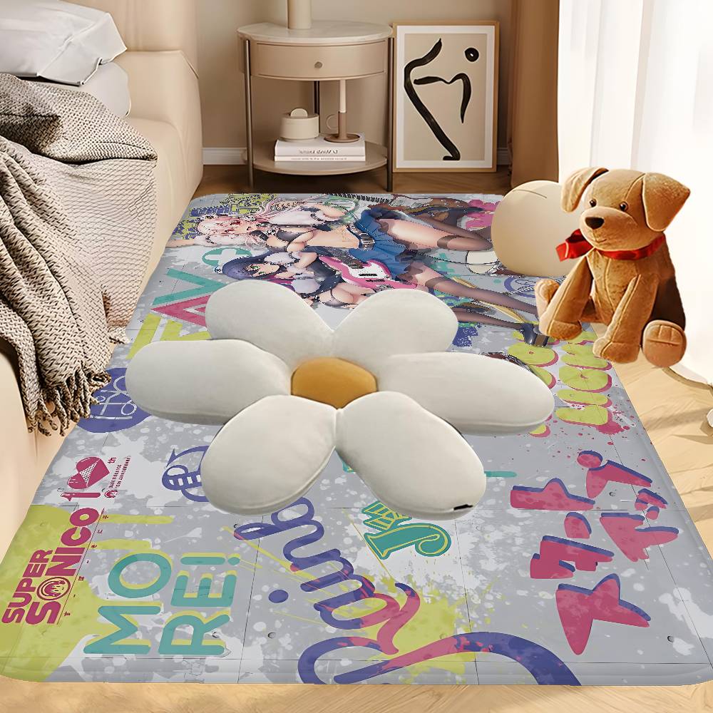 Super Sonico Manga Room Mats Washable Non-Slip Living Room Sofa Chairs Area Mat Kitchen Alfombra
