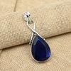 Blue Sapphire Lab-Created Gemstone Handmade 925 Sterling Silver Jewelry Attractive Pendants