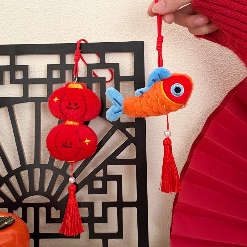 Cute Cartoon Plush Tassel Pendant Kawaii Plush Doll Car Lanyard Backpack Decoration Door Handle Pendant Accessories Gifts
