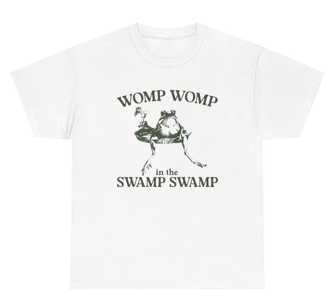 Womp Womp In The Swamp Frog T Shirt Funny Y2K Amphibian Lover Silly Ironic Tee XXXL
