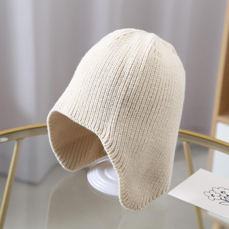 Autumn and Winter Children's Korean Solid Color Knitted Hat Baby Women Ins Versatile Thin Windproof Fashion Kid Hat Men