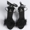 Women's Fluffy Sandals - Crystal Ultra-High Heels Waterproof Platform & Ankle Straps, Party/Evening Shoes, LFD-907188-8