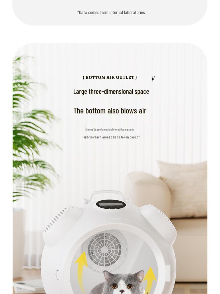 Smart Pet Dryer: Silent, Temperature-Controlled Drying Box for Cats and Dogs