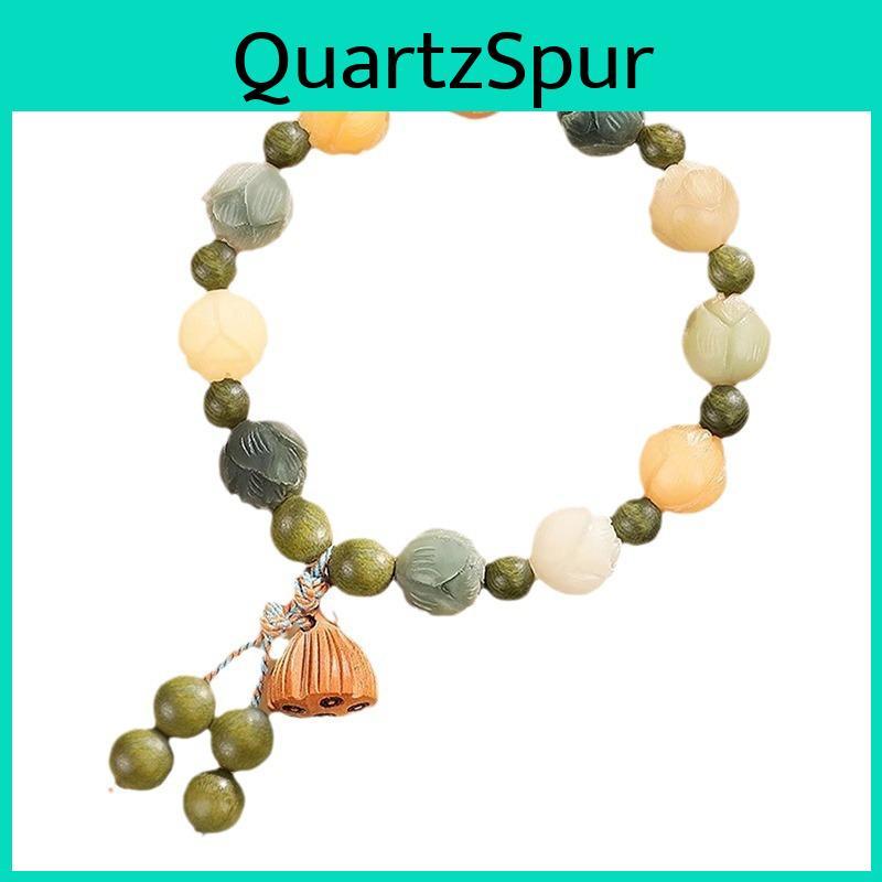 Vintage Lotus Beaded Bracelet For Men And Women With Chinese Style And Spiritual Symbols