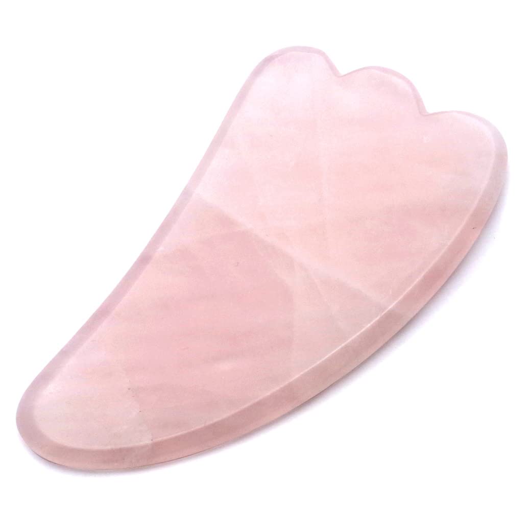 [ЗОЛОТОЙ КАМЕНЬ] Пластина Гуа Ша из Розового Кварца, Натуральный Камень, Массаж Лица, Массаж Тела, Похудение, Красота Лица, Гуа Ша, Тип А