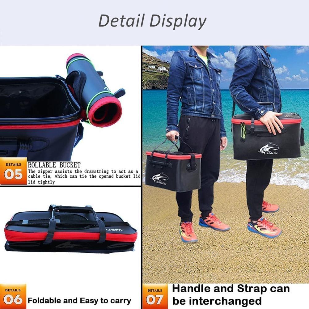 11-35L Foldable Fish Bucket Multi-Functional EVA Fishing Bag for Live Fish Storage Fish Container 5 Sizes