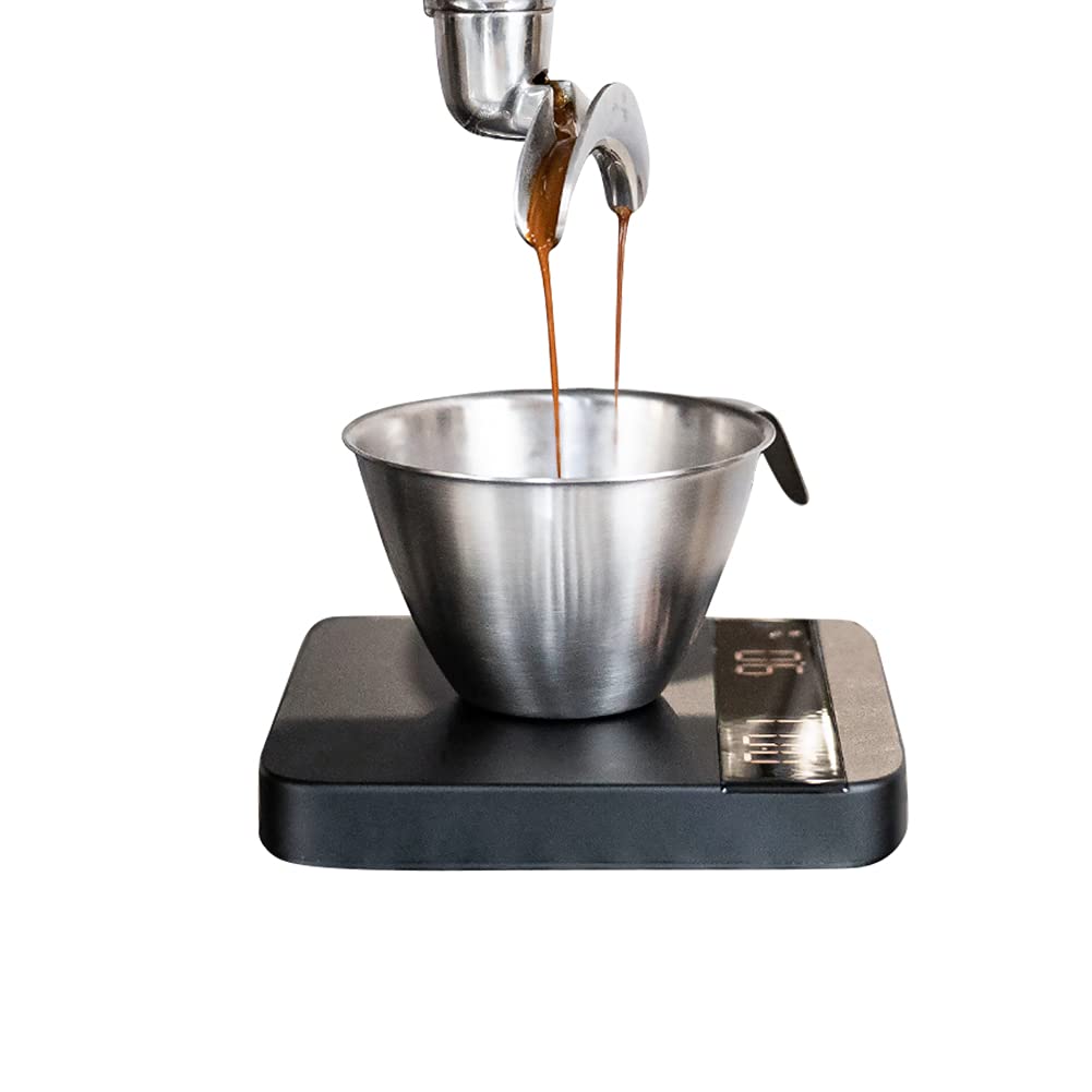 Watchget Espresso Shot 2 Measuring Cup with Graduated Measuring Cup, 304 Stainless Steel, Integrated Handle and Cup, 3060ml