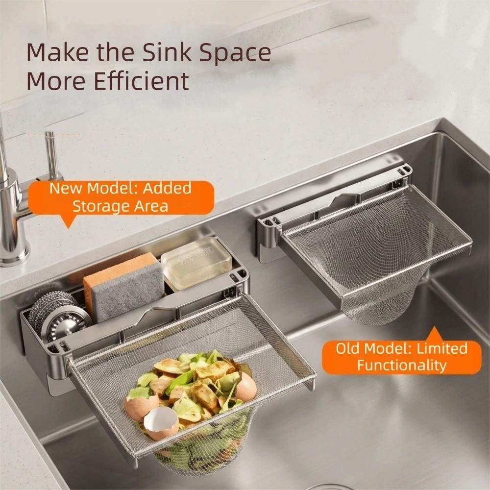 Carbon Steel Kitchen Sink Filter Rack Folding Sink Filter Basket for Food Residue