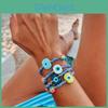 Ensemble de Bracelets Perles Œil de Démon avec Design Géométrique en Verre pour Femme Cadeau
