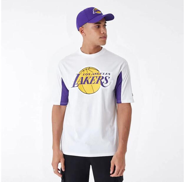 New Era Kurzarm-T-Shirt NBA Mesh Panel Los Angeles Lakers