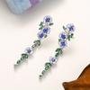 Luxury Romantic Enamel Flower Earrings Women Elegant Delicate Blue Trumpet Flower Long Aesthetic Earrings Wedding Party Gifts
