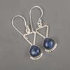 Orecchini fatti a mano con pietre preziose in sodalite, orecchini in argento sterling massiccio 925, gioielli antichi, orecchini per regalo di fidanzamento