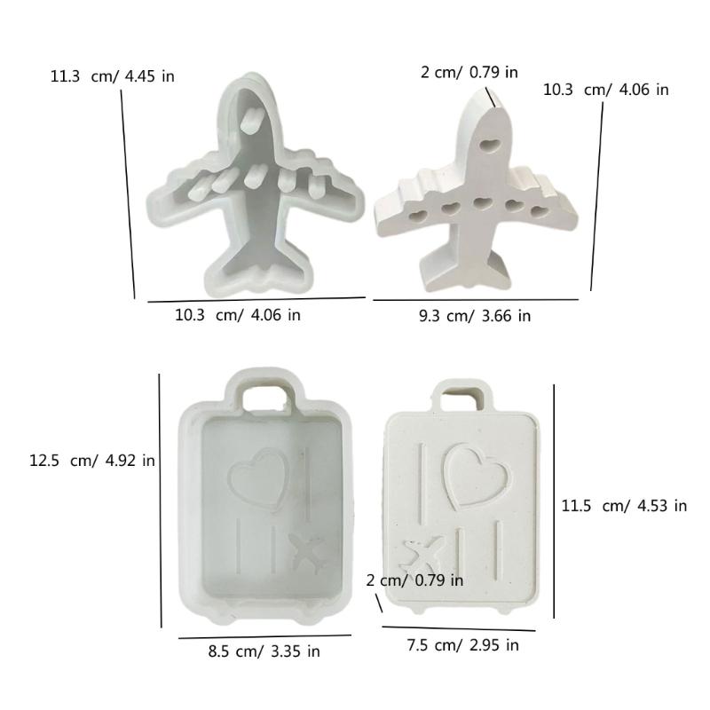 3D Luggage Silicone Candle Mold Handmade Candle Making Soap Plaster Resin Molds DIYs Chocolate Cake Baking Tools Decors