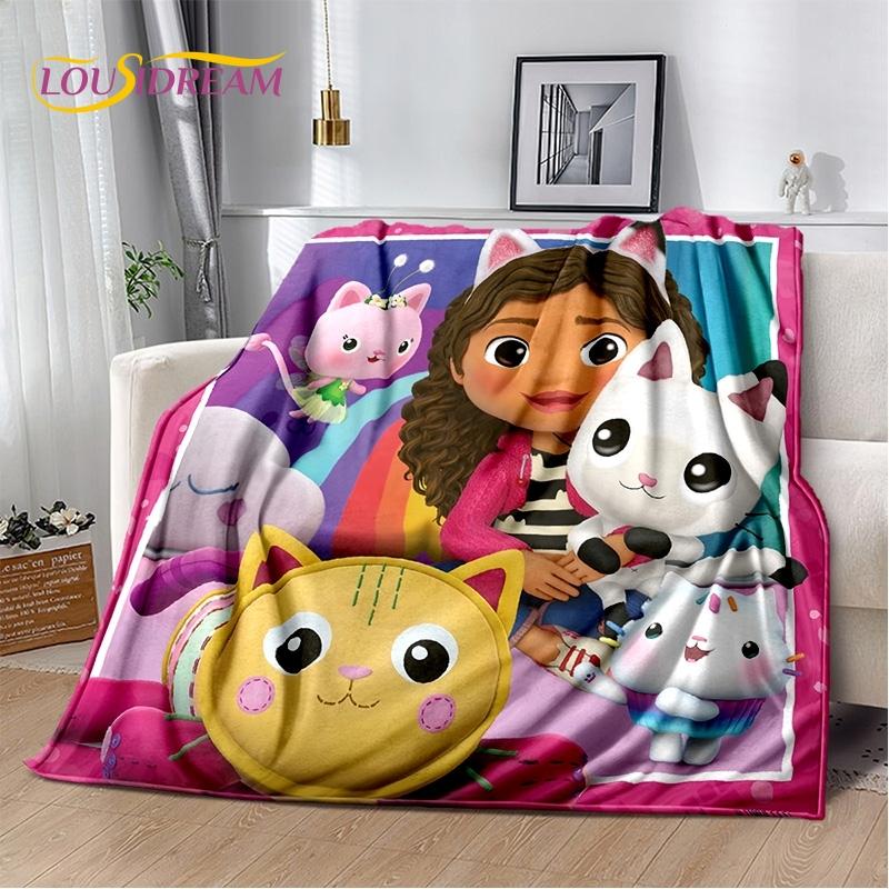 Cartoon Cute Gabbys Dollhouse Girl Soft Blankets,Keep Warm Throw Blanket Comfortable Blanket for Picnic Beds Sofa Home Bedroom
