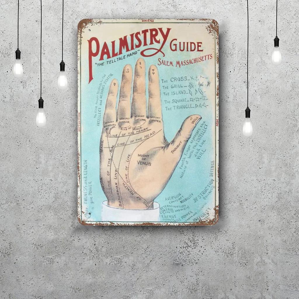 Palmistry Classic Poster Rusty Metal Plaque Retro Decorative Plate Bar Man Cave Garage Club Metal Sign Wall Decoration