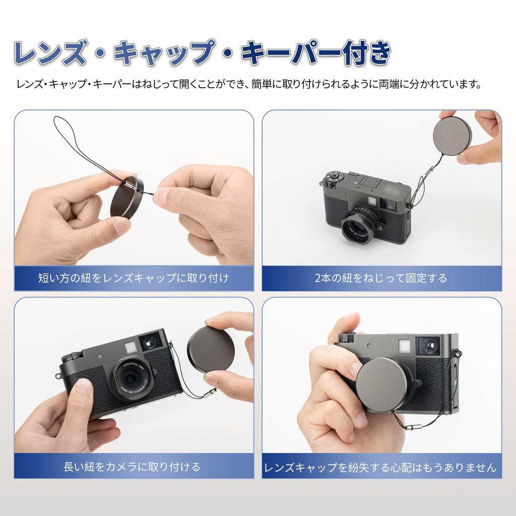 JJC Fujifilm Lens Hood and Lens Cap for Fujifilm Compatible with Matte Lens Includes Silver X-Half X-Half (X-HF1) - F-XHFUV Filter, Surface,