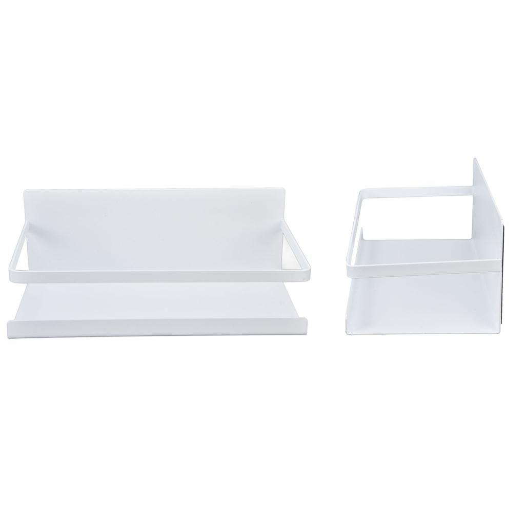 Kitchen Rack Space Saving Spice Shelf Organizer Magnetic Single Tier Iron for StorageWhite