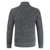Stand Collar Long Sleeves Fleece Lining Sweater Coat Men Autumn Winter Geometric Pattern Zipper Placket Knitted Outerwear