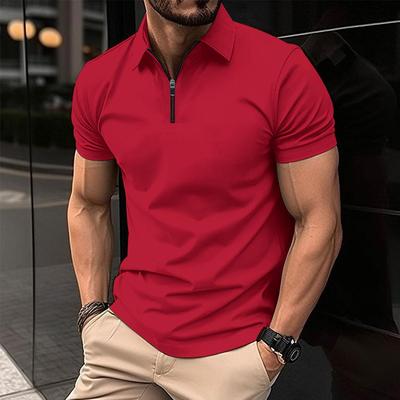 2024 Heren Poloshirt met Rits - Effen Kleur, Zomerse Sportstijl