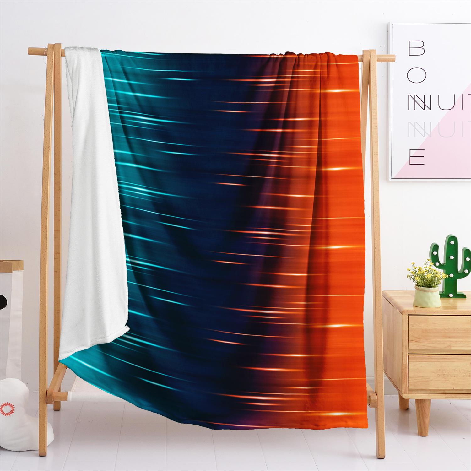 Blanket Flannel Blanket Laser Geometric Pattern 3D Digital Printing Blanket Blanket 120X90cm