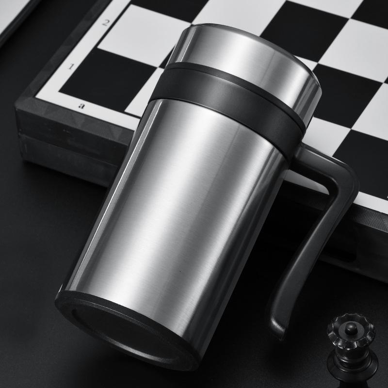 New 101 stainless steel office thermos cup with handle filter tea cup corporate annual meeting gift lettering