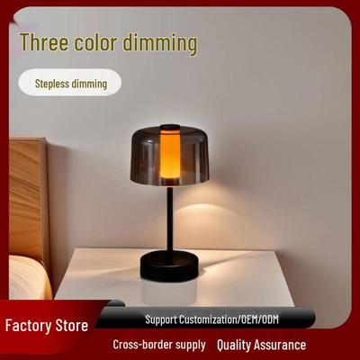 Minimalist Touch Sensor Metal Table Lamp - Warm Ambiance for Living Room or Bedroom